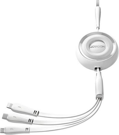 Actual product image Joyroom S-A40 Colorful Series 3in1 retractable cable USB-A to USB-C / Lightning / microUSB 1m - blue (1 m)