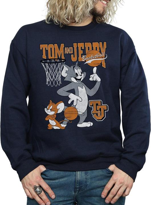 Actual product image Tom & Jerry Mens Spinning Basketball Cotton Sweatshirt (S)