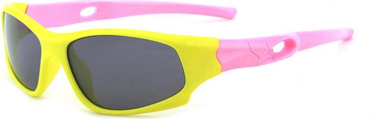 Immagine prodotto Techsuit - Occhiali da sole polarizzati (816-C2) - per bambini, tipo sportivo - giallo brillante / rosa