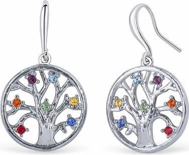 Crystalp Flattering earrings with Chakra Tree of life crystals 40093.MLT. R