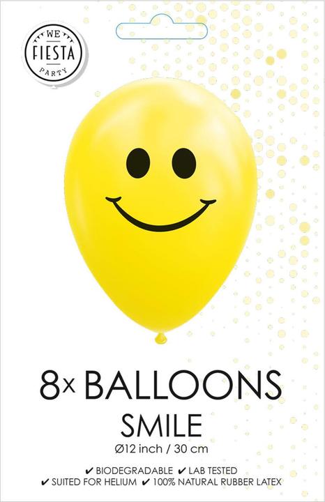 Actual product image Globos Balloons Smile Yellow 30cm, 8pcs.