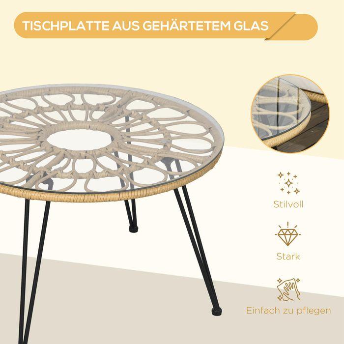 Immagine prodotto Swisshandel24 Set di mobili da giardino in rattan da 5 pezzi, divano incluso 1 tavolo da pranzo, 4 sedie, divano (82 cm)