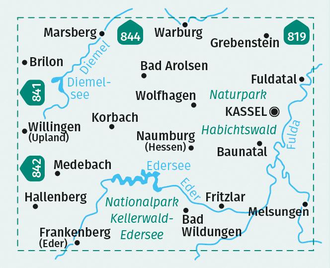 Actual product image KOMPASS Hiking map Kellerwald-Edersee