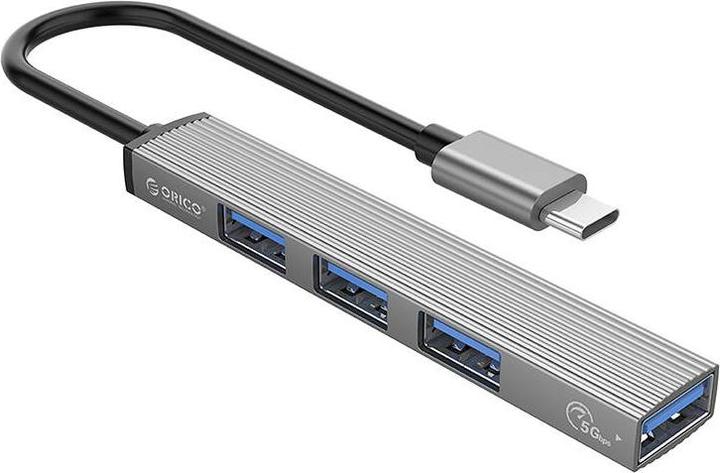 Actual product image Orico USB to USB 3.0 + 3x USB 2.0 Hub Adapter (grey) (USB-C, 3 Ports)