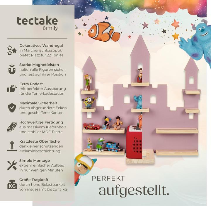 Image du produit tectake Étagère murale MyLittleStory Princess Castle, jusqu'à 22 Tonies
