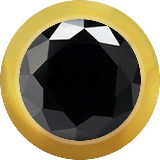 Image du produit Star Piercing Micro Kugel vergoldet mit Kristall schwarz (sans laiton, Acier chirurgical 316L)