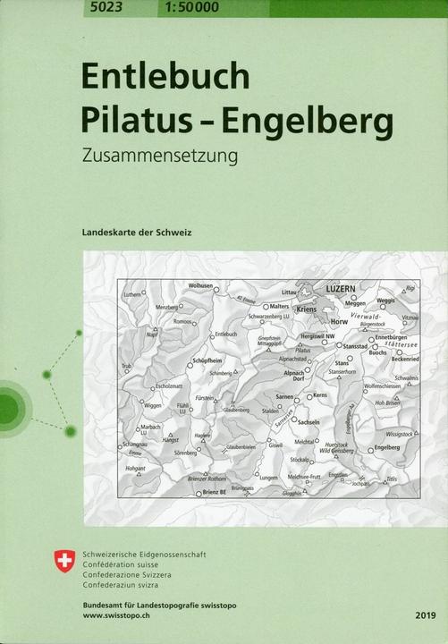 Actual product image Map 1:50'000 5023 Entlebuch-Pilatus-Engelberg