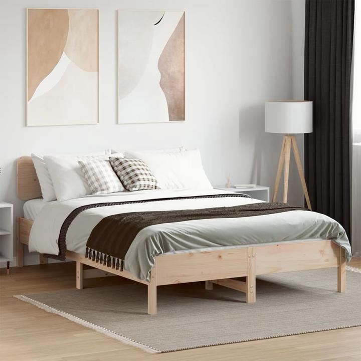 Produktbild VidaXL Massivholzbett Holzbett Bett Doppelbett ohne Matratze 120x190cm Kiefer (120 x 190 cm)