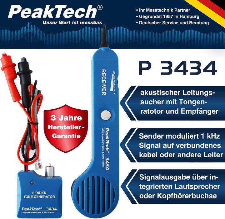 Actual product image Peaktech P 3434 Line detector / circuit detector