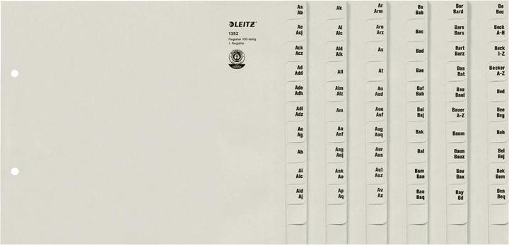 Produktbild Leitz Tauenpapier-Register, A-Z, für 100 Ordner, grau