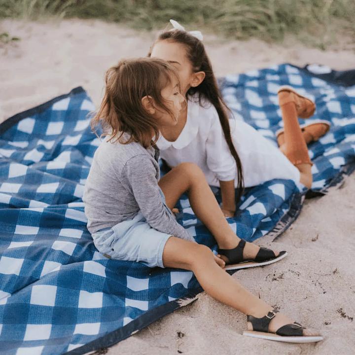 Actual product image little unicorn Outdoor Blanket Extra Big - Navy Plaid