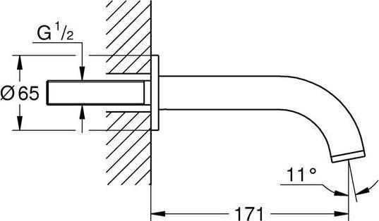 Actual product image Grohe Bath spout ATRIO ha graph curved