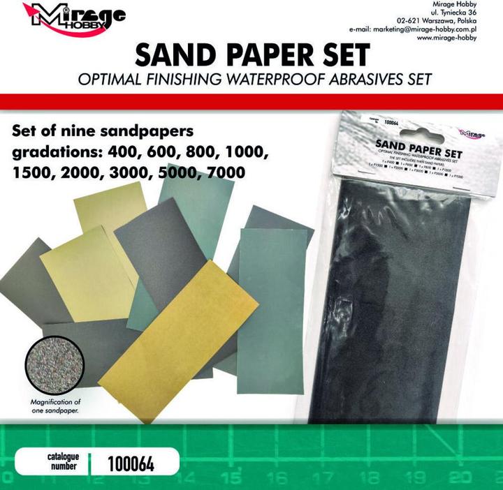 Actual product image Mirage Hobby MIRAGE SAND PAPER (9 pcs: 400, 600, 800, 1000, 1500, 2000, 3000, 5000, 7000,)