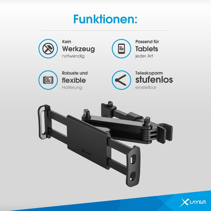 Produktbild Xlayer Tablet-Halterung für Kfz-Kopfstützen Black