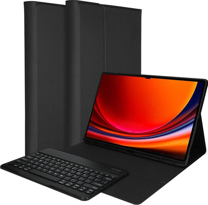 Accezz QWERTY Bluetooth Keyboard Bookcase Samsung Galaxy Tab S9 Ultra 14.6 inch - Zwart (ING. Int.)