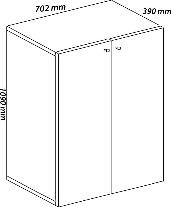 Actual product image VCM Office cabinet Filing cabinet Lona 3 compartments (70 x 111 x 38 cm)