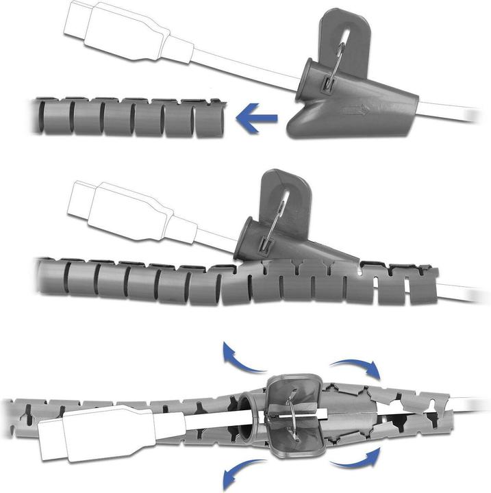 Actual product image Delock 18843 Cable protection Cable floor protection Grey (Cable spiral hose, 250 cm)