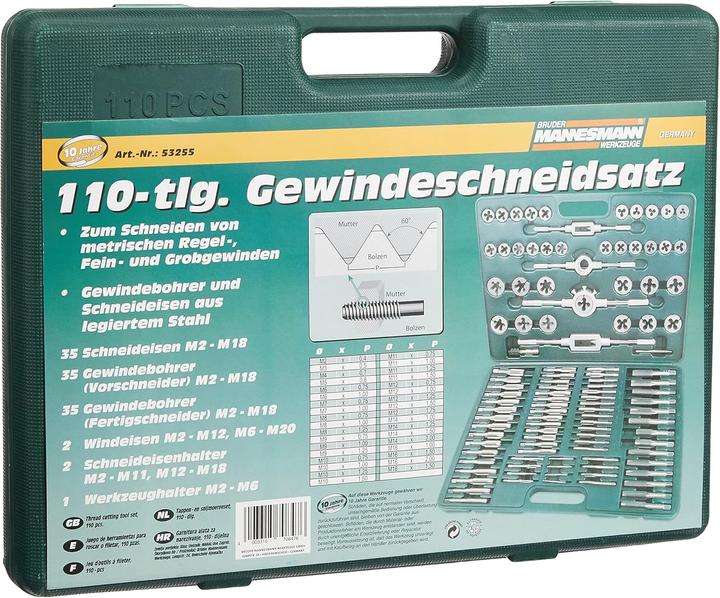 Produktbild Mannesmann Gewindeschneidsatz 110-tlg.