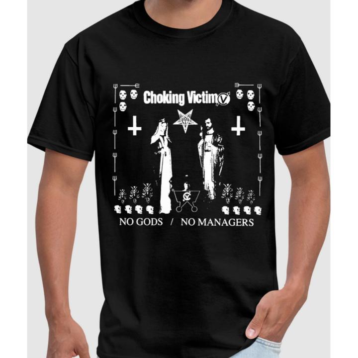 Actual product image Universal Textiles Unisex Adult No Gods No Managers T-Shirt (S)