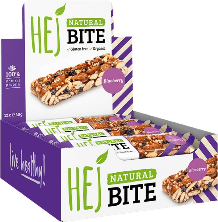 Actual product image HEJ Nutrition Natural Bite (12 x 40g) (Blueberry, 1 pcs., 480 g)