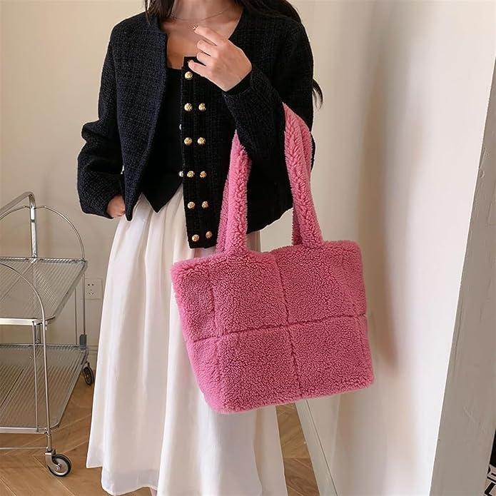 Actual product image Only-Bags.Store Chic faux fur shoulder bag - versatile and lightweight, perfect for work or leisure
