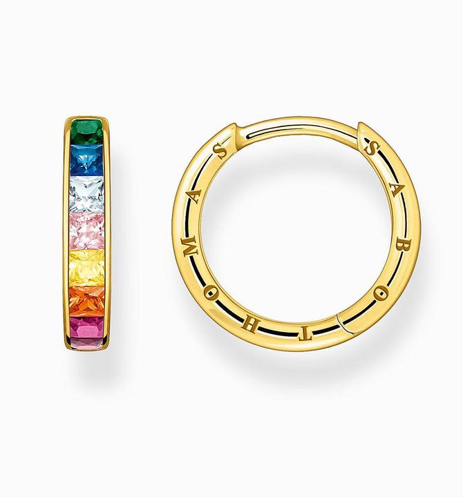 Produktbild Thomas Sabo Creolen Bunte Steine Pavé Gold- CR668-996-7 (925er Silber)