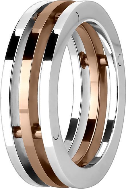 Actual product image Star Piercing Ring with three connected rings rose gold (Surgical steel 316L, without brass)