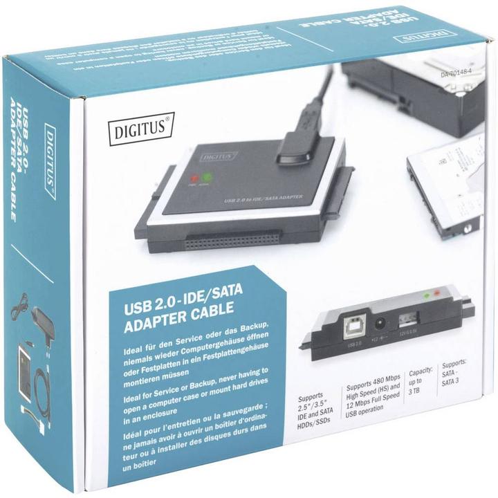 Produktbild Digitus USB 2.0 IDE/SATA Adapter Kabel (USB 2.0, SATA, SATA III, SATA II)