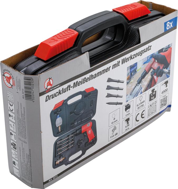 Actual product image BGS Air Hammer Chisel Set 8 pcs. (Rechargeable battery operated)