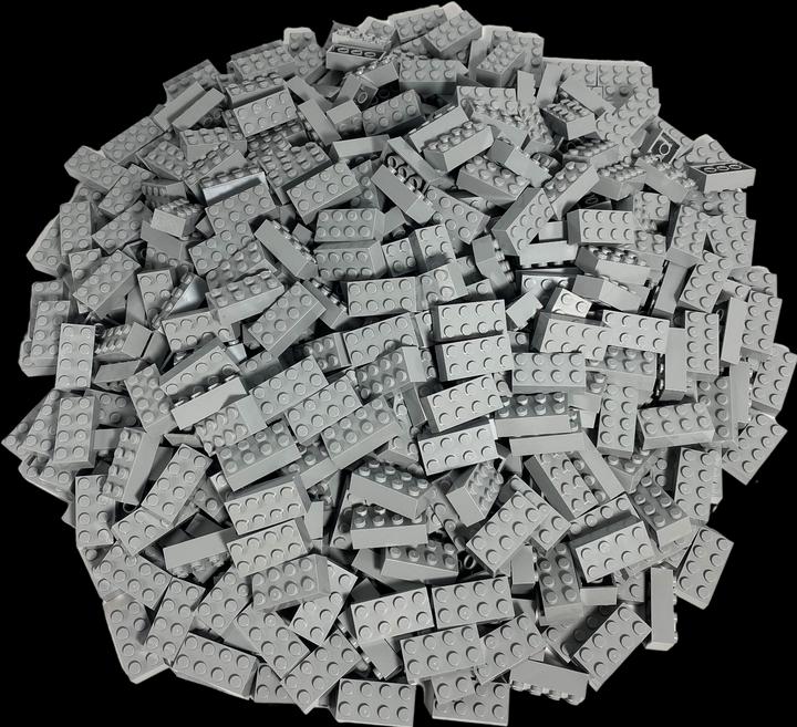 Actual product image LEGO 50x Basic Bricks 2x4 - Classic 3001 - Light Grey (3001, LEGO Accessories)