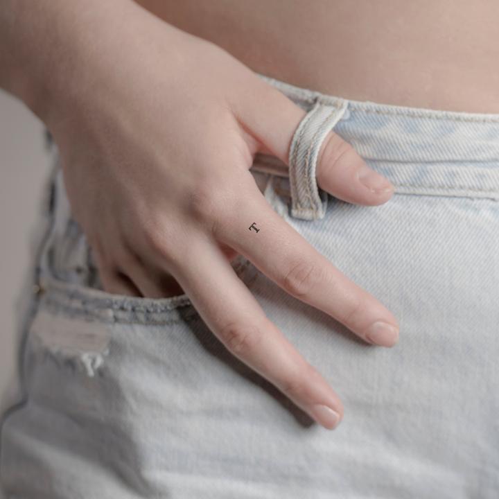 Actual product image minink Temporary tattoo - Capital letter: T