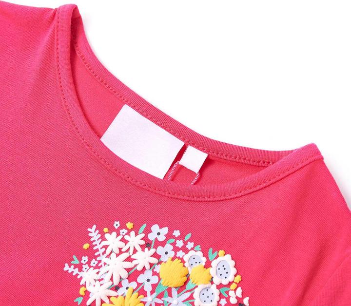Produktbild VidaXL Kinder-T-Shirt Knallrosa 128,Material: 95 % Baumwolle. 5 (128)