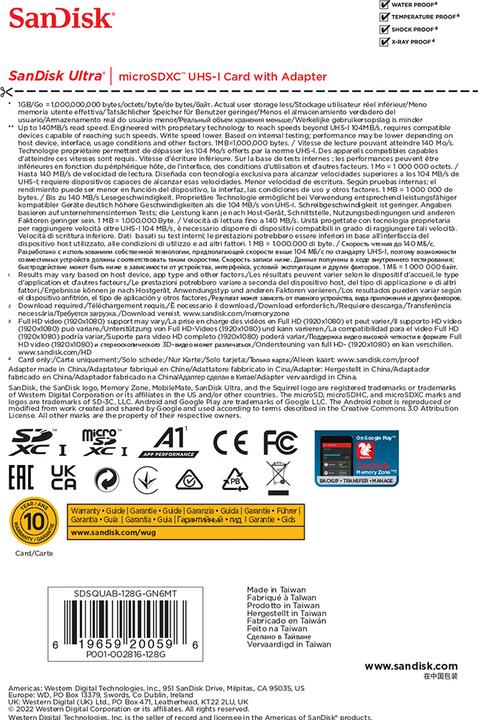Image du produit SanDisk Ultra mit Adapter (2-Pack) (128 Go, microSDXC, U1, UHS-I)
