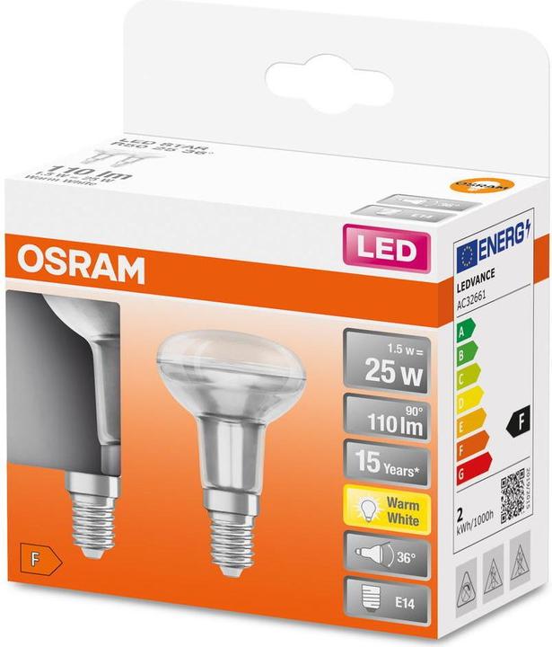 Actual product image Osram LED-R50 (E14, 1.50 W, 110 lm, 1 x, F)