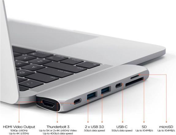 Productafbeelding Satechi Dubbele USB-C hub (USB-C, 7 Havens)