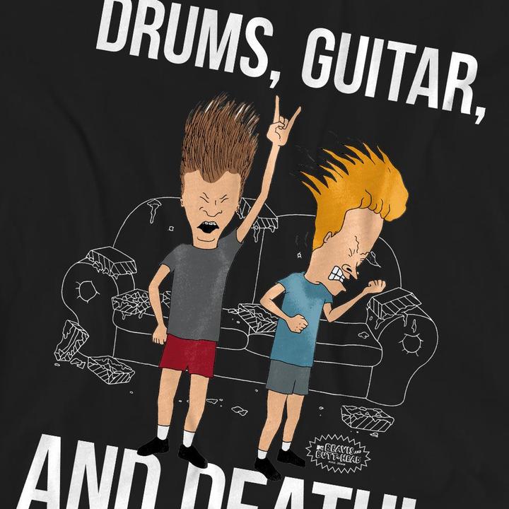 Actual product image Universal Textiles Unisex Adult Drums Guitar & Death T-Shirt (XXL)