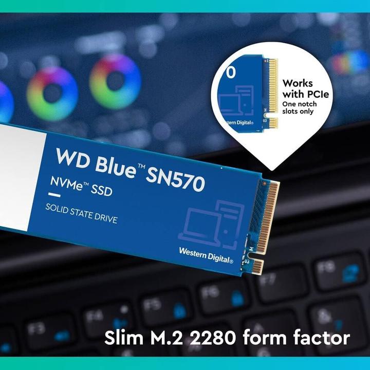 Actual product image SanDisk BLUE SN570 NVME SSD 1TB (1000 GB, M.2 2280)