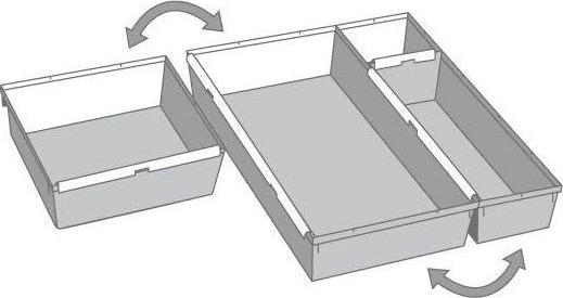 Actual product image keeeper Divisions silver 38x15x5