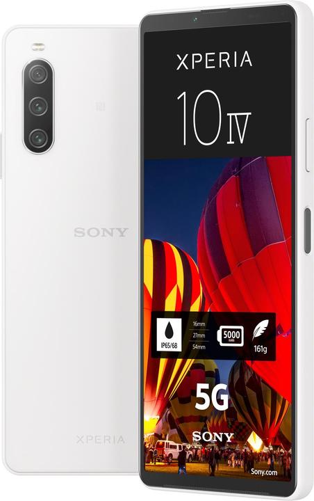 Actual product image Sony Xperia 10 IV (128 GB, White, 6", SIM + eSIM, 12 Mpx, 5G)