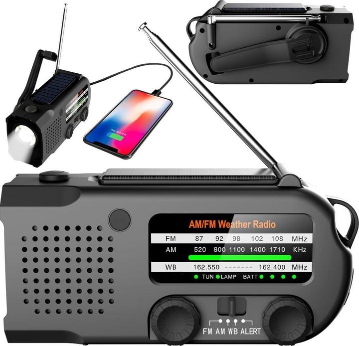 Actual product image Mozo Radio Mozos ER-01 FM/AM radio solar + dynamo (FM, AM, Bluetooth)