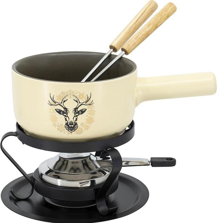 Kadastar Set à fondue au fromage Deer E16 5 pièces, Beige/Noir (Fondue au fromage)