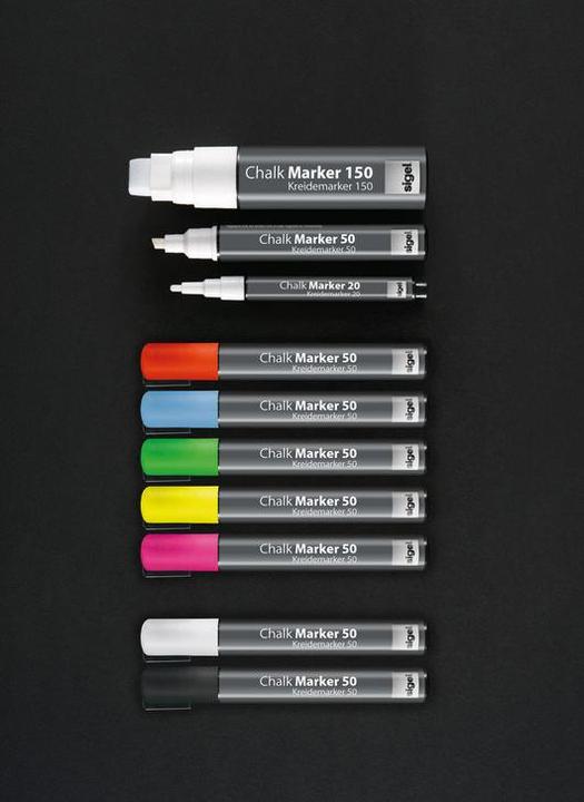 Actual product image Sigel Artverum chalk marker 20 Round (1-2 mm) (Blue, Yellow, Pink, Green, 2 mm, 4 x)
