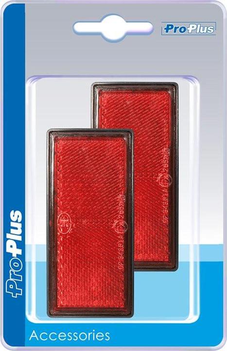 Immagine prodotto ProPlus Riflettore rosso 85x39mm autoadesivo con piastra di base 2pz. in blister