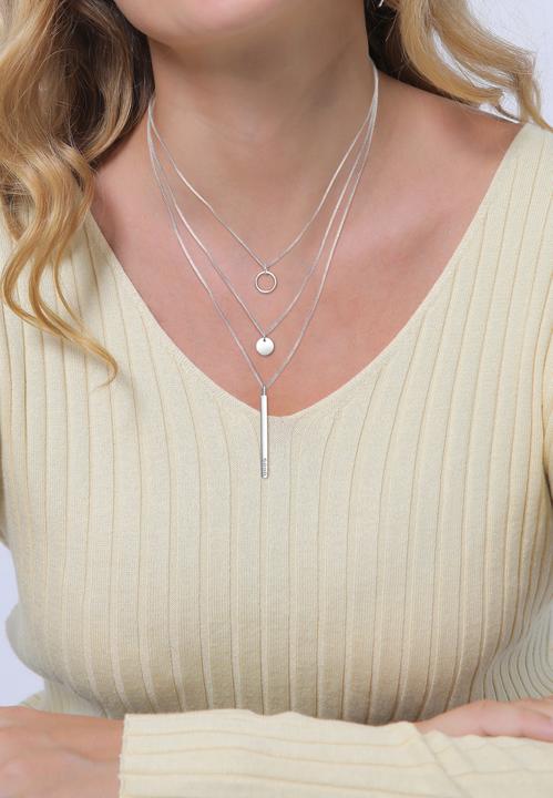 Image du produit Elli Géo, cercle, couche, rectangle (Cristal de verre, Argent sterling 925, 40 cm)