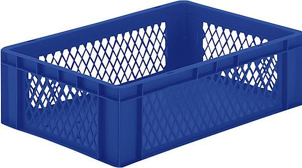 Actual product image kaiserkraft Euro format stacking container, walls perforated, bottom closed