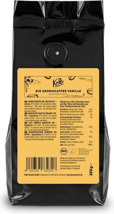 Actual product image KoRo Roasted organic coffee with vanilla flavour, ground (250 g)