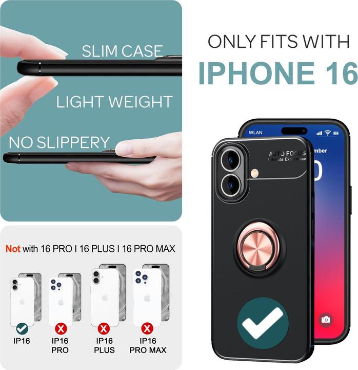 Immagine prodotto Nalia Anello opaco Manicotto in silicone (Apple iPhone 16)