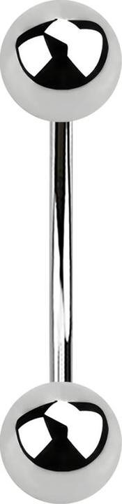 Produktbild Star Piercing Micro Banane silber mit zwei Kugeln (ohne Messing, Chirurgenstahl 316L)