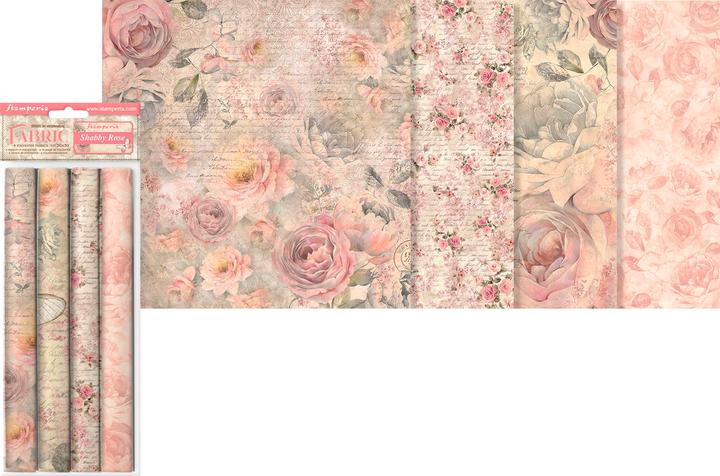 Stamperia Confezione di tessuti "Shabby Rose", set di 4, 4 disegni à 30x30 cm