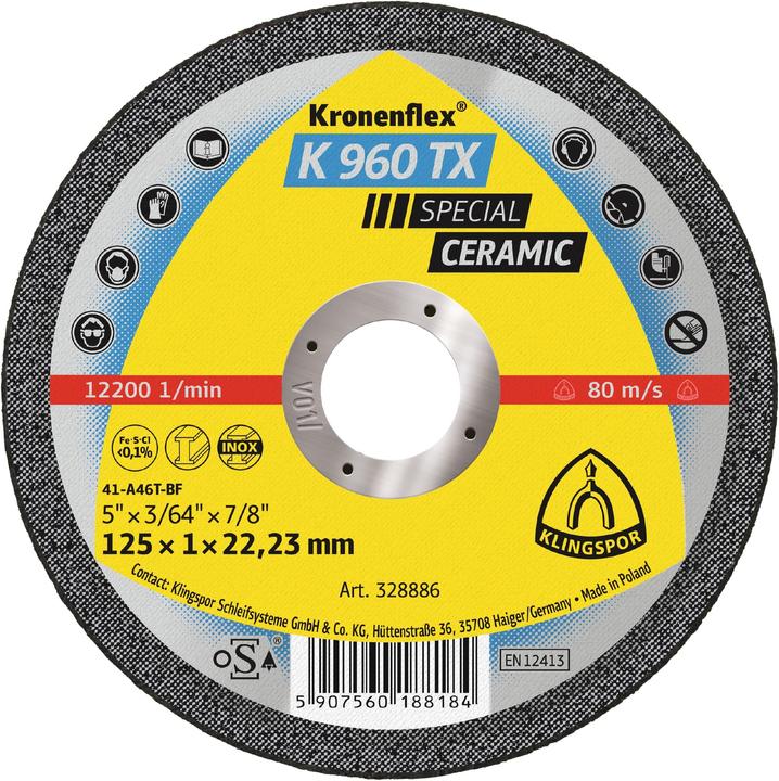 Klingspor K 960 TX Special - cutting-off wheels 125 x 1 x 22,23 mm